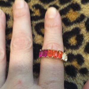 Beautiful colored 14k ring size 7/8 plated